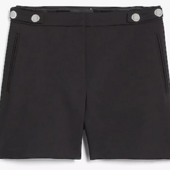 Express Black High Waisted Black Sateen Shorts - Picture 2 of 8